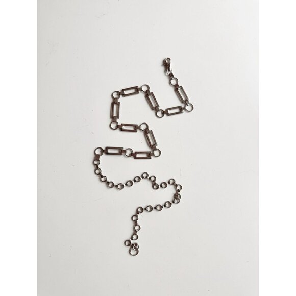 Vintage Unbranded Silver Tone Rectangle Chain Link Belt, One Size - Picture 1 of 6